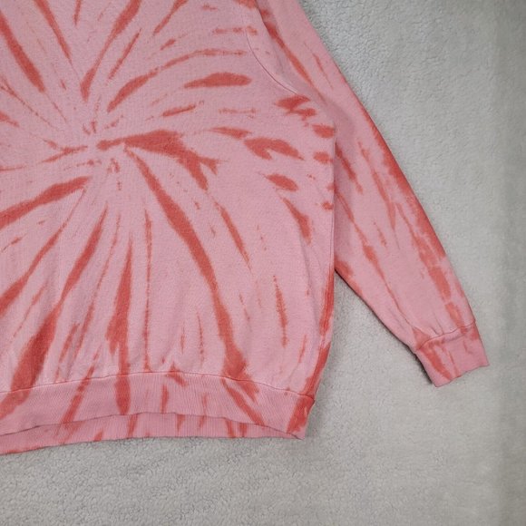 Torrid Pink Tie Dye Le Soleil Sun Moon Classic Round Neck Comfy Pullover Sweater - Picture 9 of 13